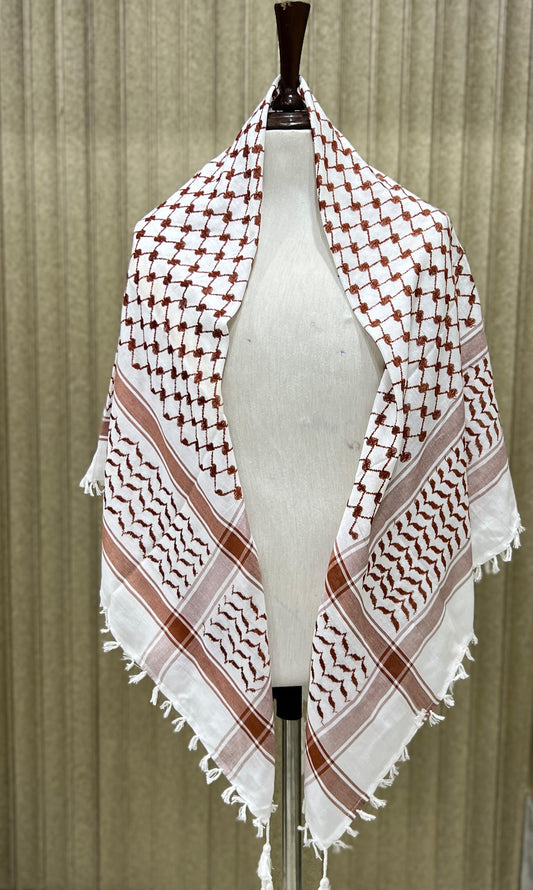 Kufiya/Keffiyeh Royal Brown 100% Katoen