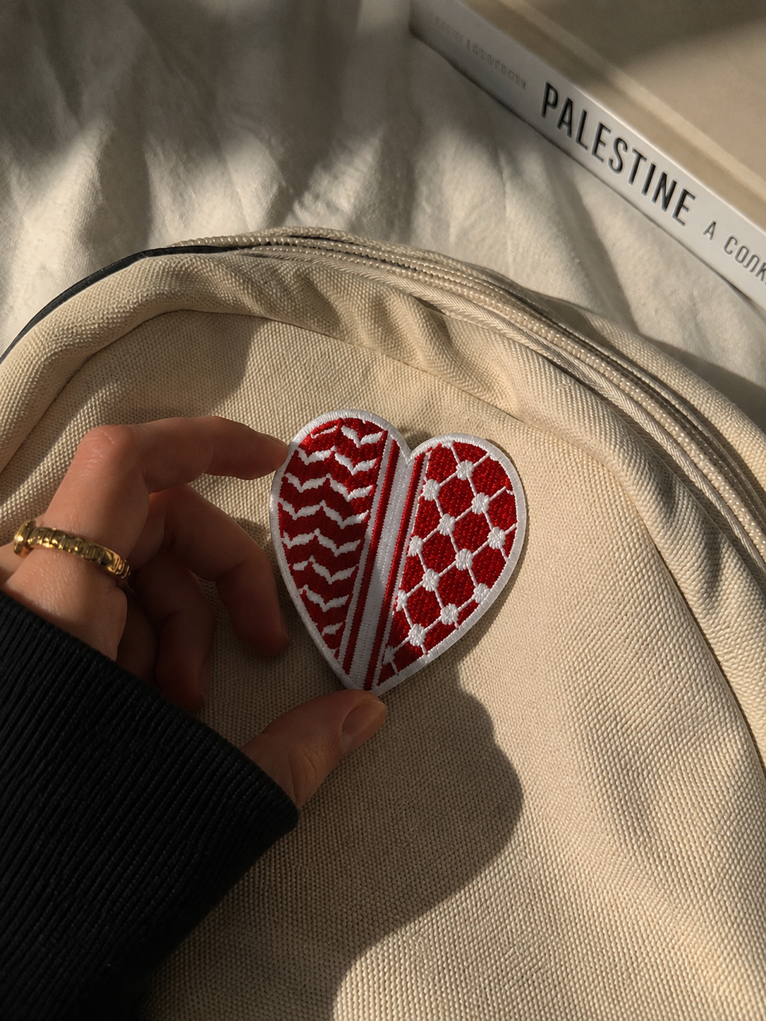 Keffiyeh Hjertepatch Sort/Hvid