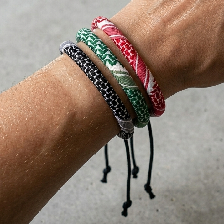 Bracelet Keffieh Rouge/Vert/Noir