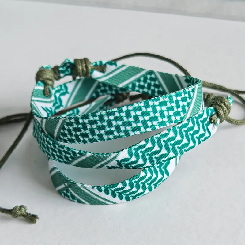 Keffiyeh Armbånd Rød/Grøn/Sort