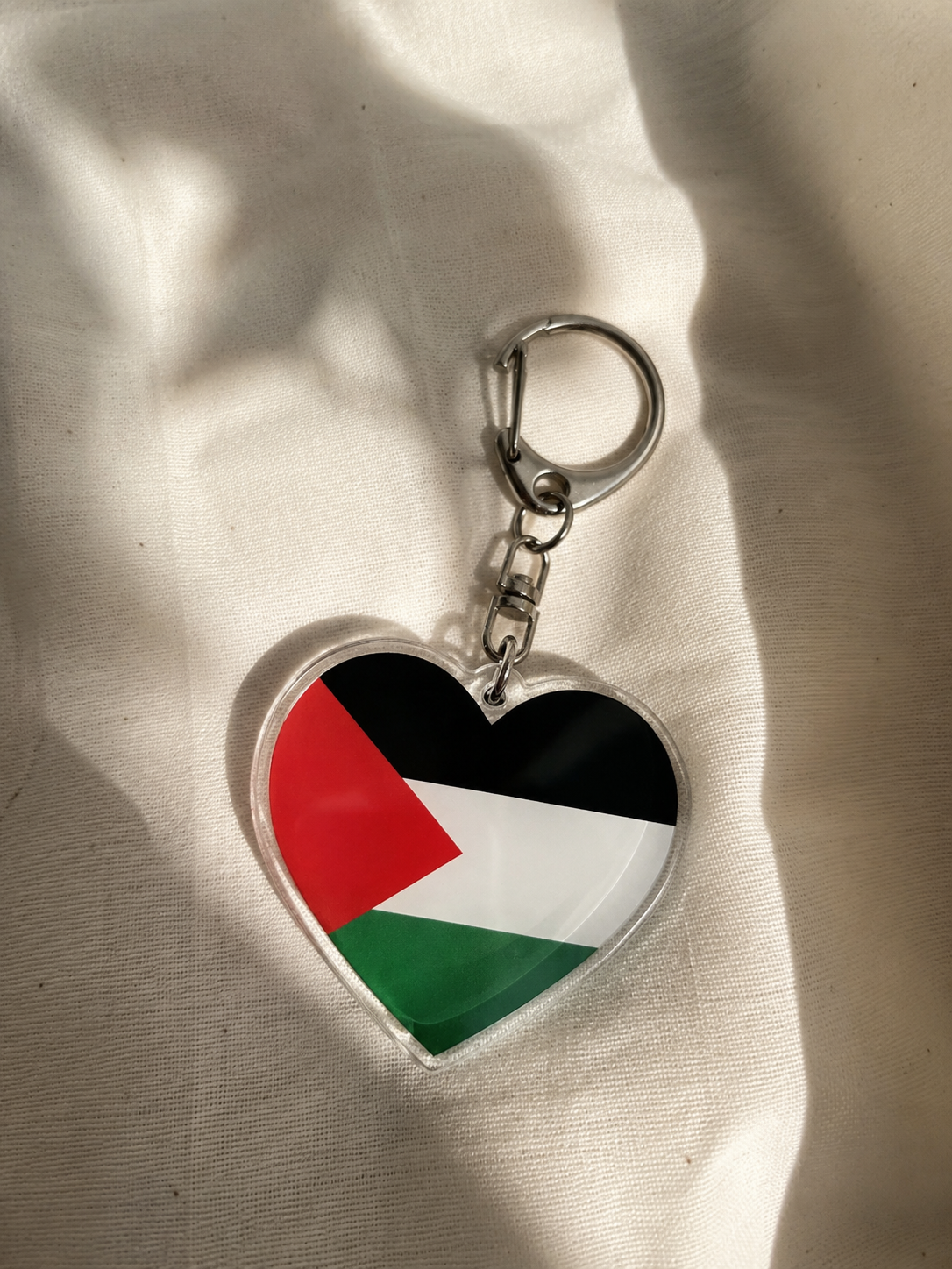 Palestine Heart Keychain