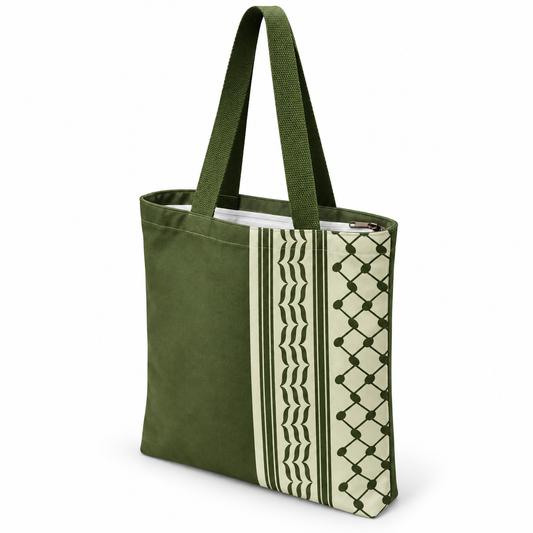 Borsa Tote Keffiyeh – Verde e Bianco