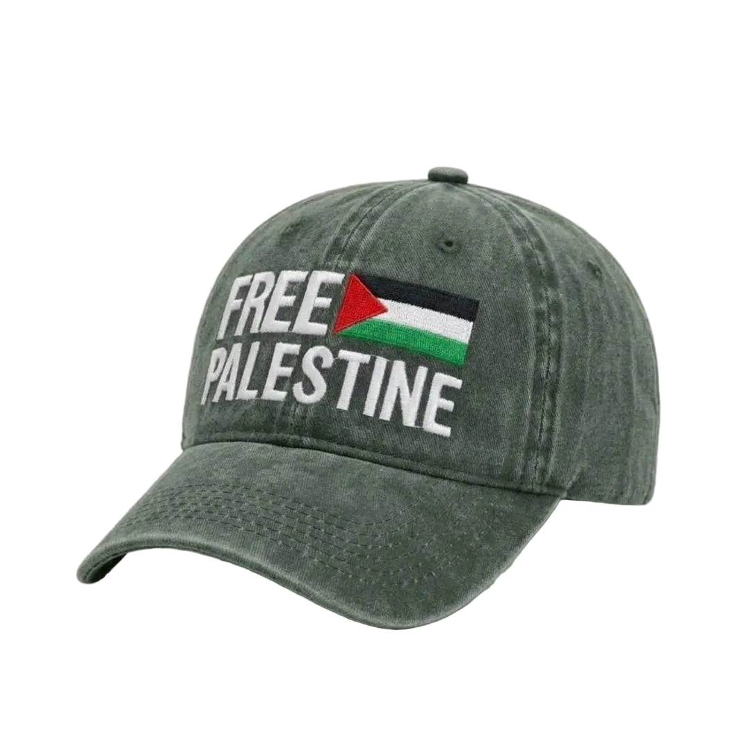 Free Palestine Vintage Green Cap