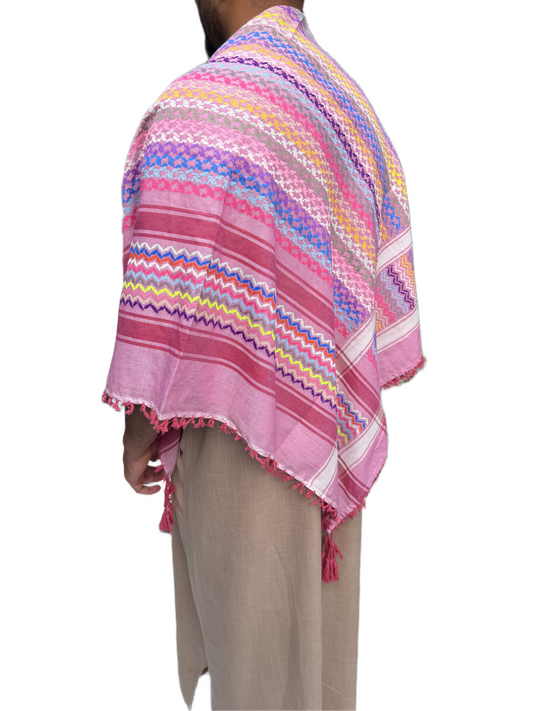 Kufiya/Keffiyeh Pink Rainbow