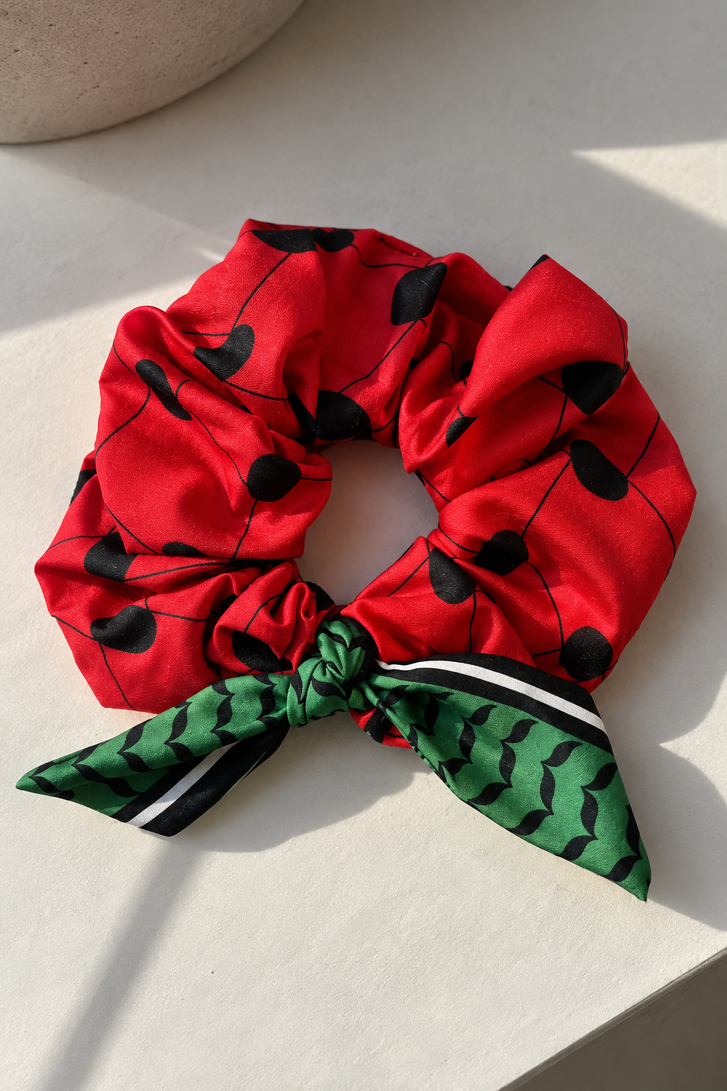 Watermelon Keffiyeh Hair Scrunchie