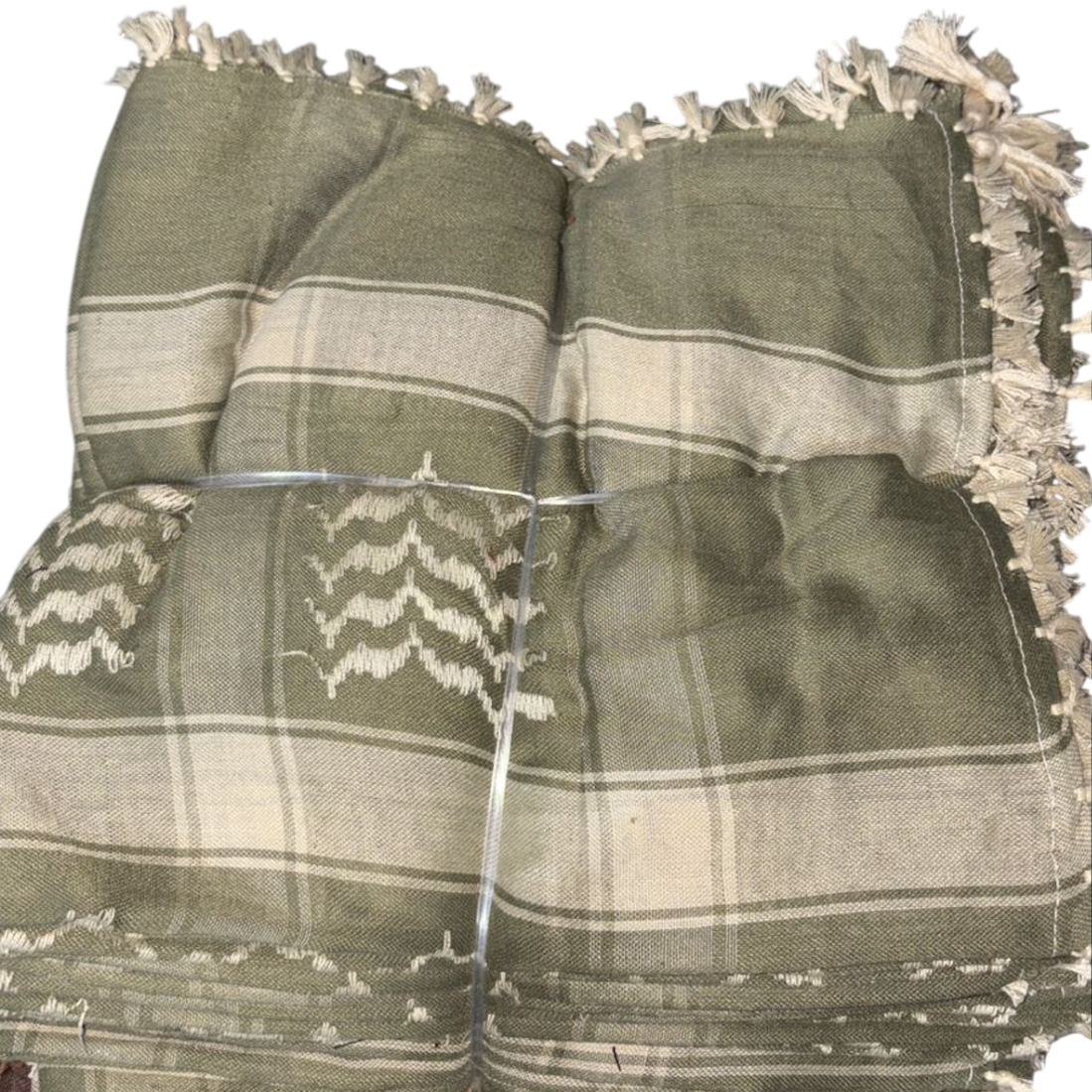 Kufiya/Keffiyeh Olivengrøn 100% Bomuld