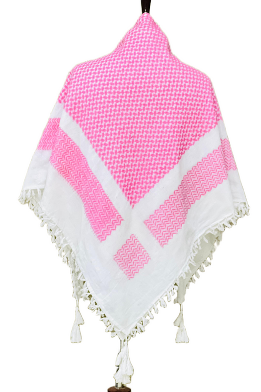 Kufiya/Keffiyeh Pink 100% Premium Cotton