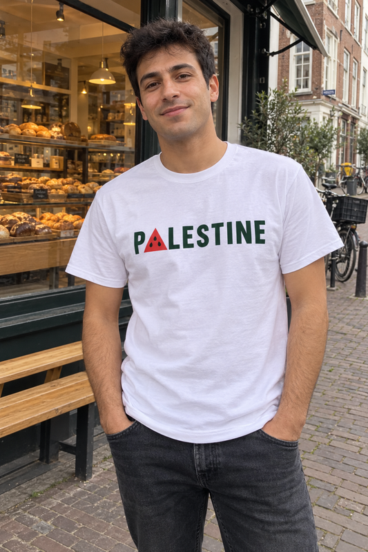 Palästina-Wassermelonen-T-Shirt ugc-white