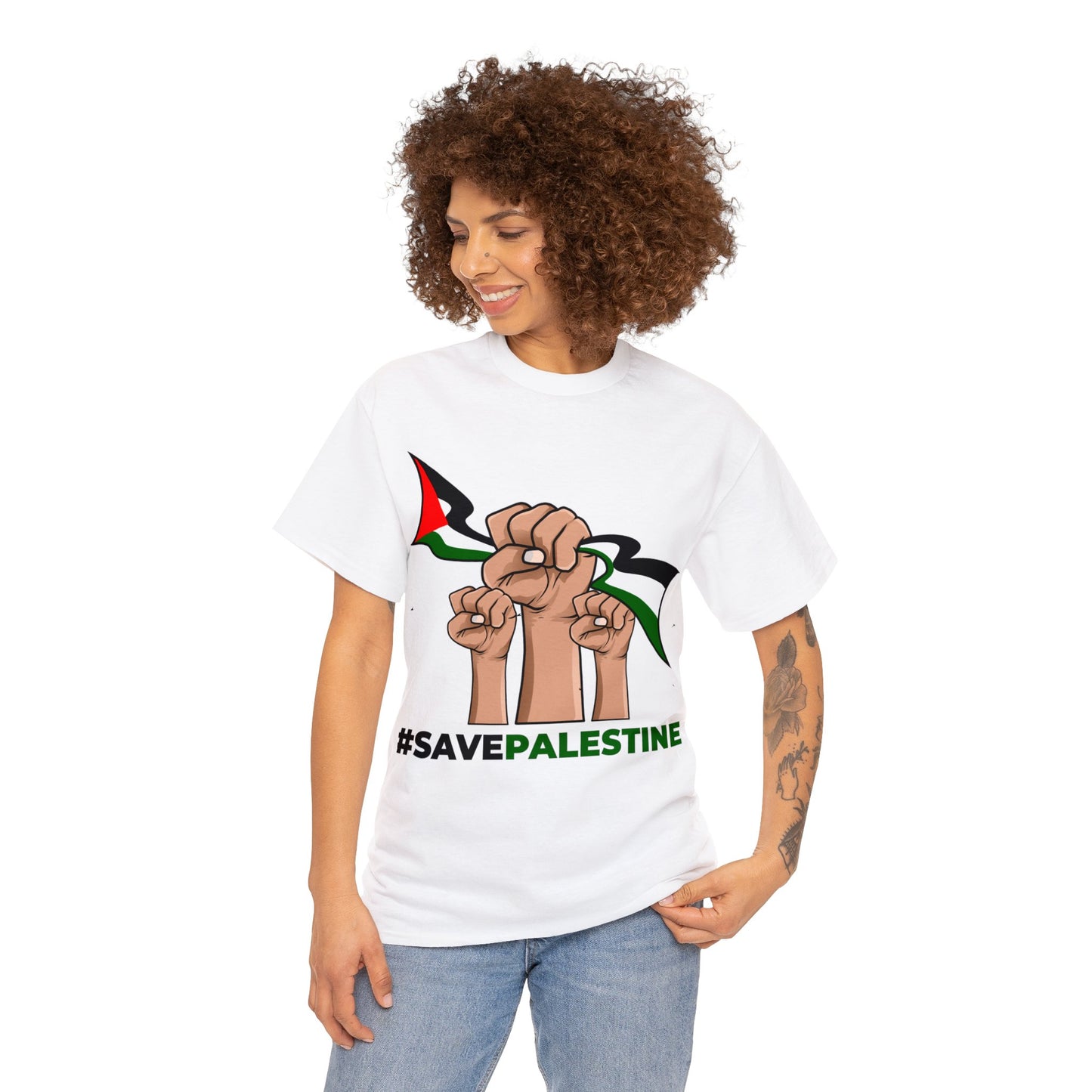 #SavePalestine Unisex-T-Shirt aus schwerer Baumwolle