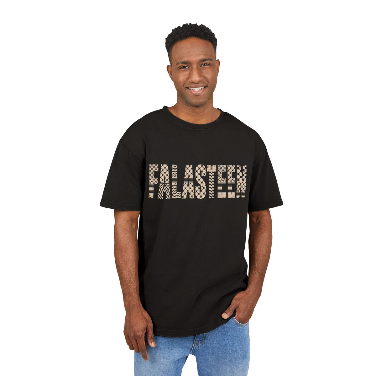 Falasteen Keffiyeh Washed Oversized Tee
