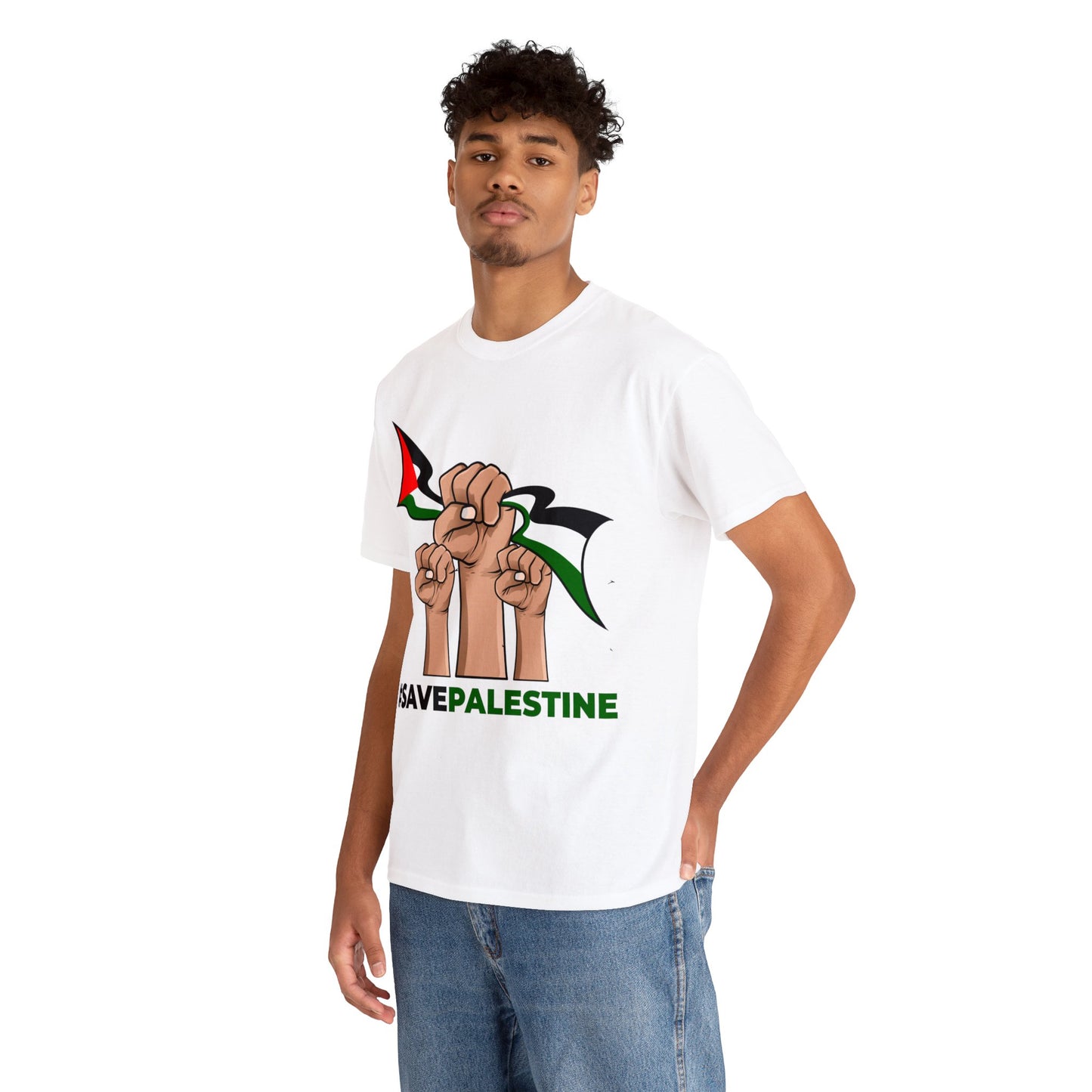 #SavePalestine Unisex-T-Shirt aus schwerer Baumwolle