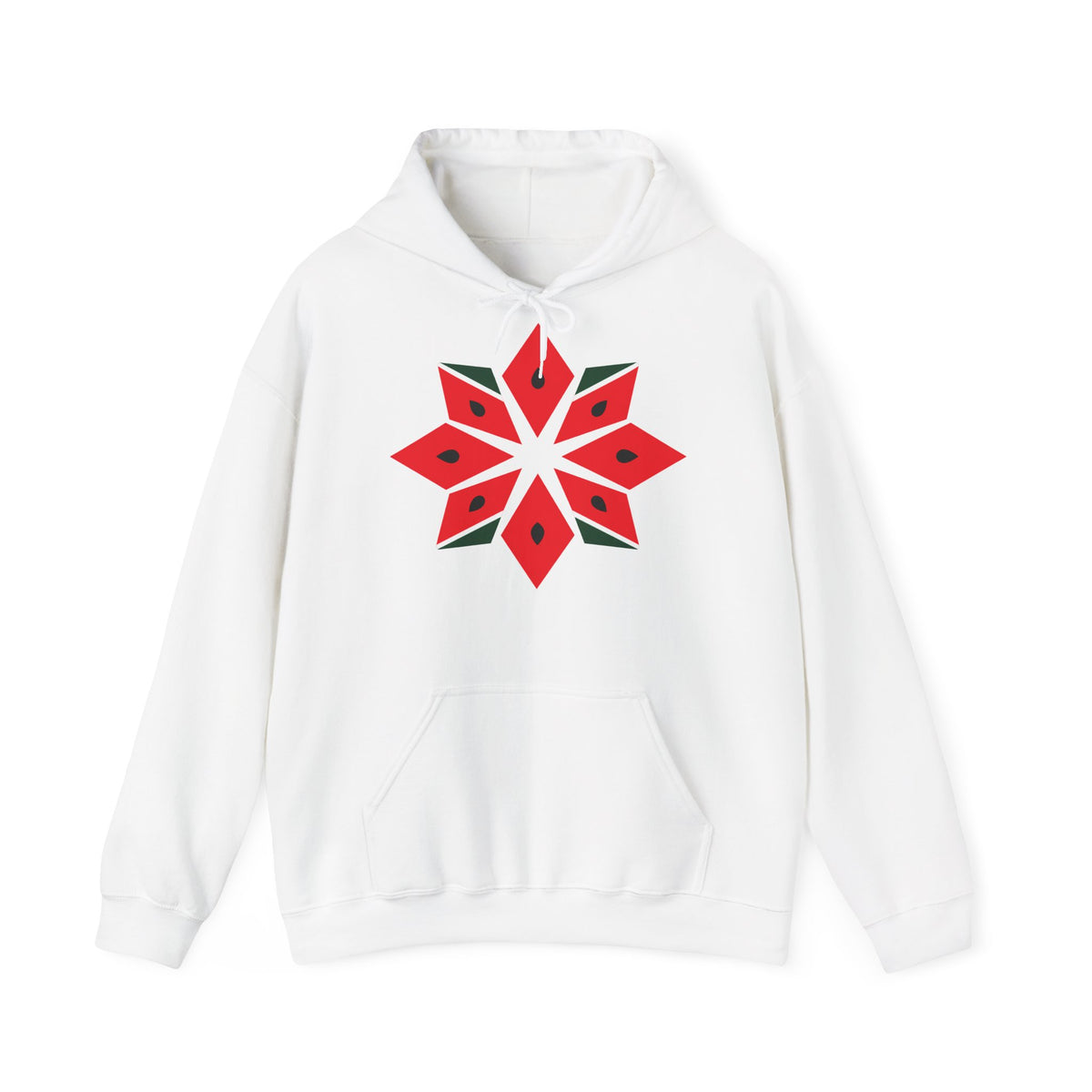 Melon Tatreez Hoodie in Weiß, Vorderseite mit Print
