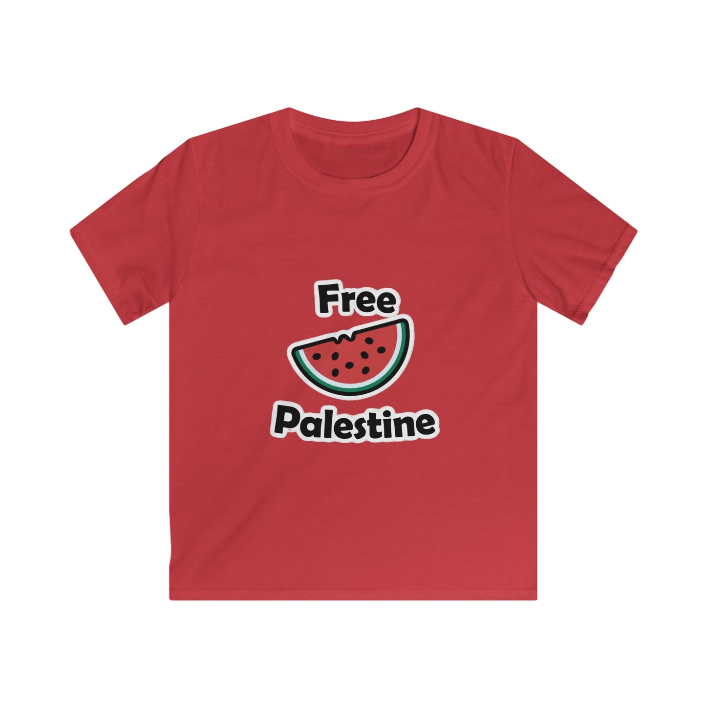 Kids Free Palestine Watermelon Softstyle T-Shirt