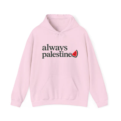 Sweat à capuche Always Palestine rose clair, imprimé sur le devant