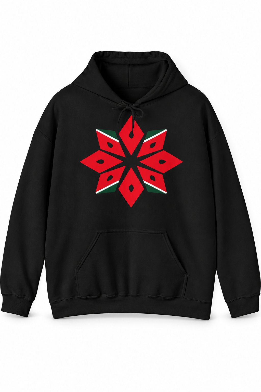 Melon Tatreez Hoodie in Schwarz, Vorderseite mit Print