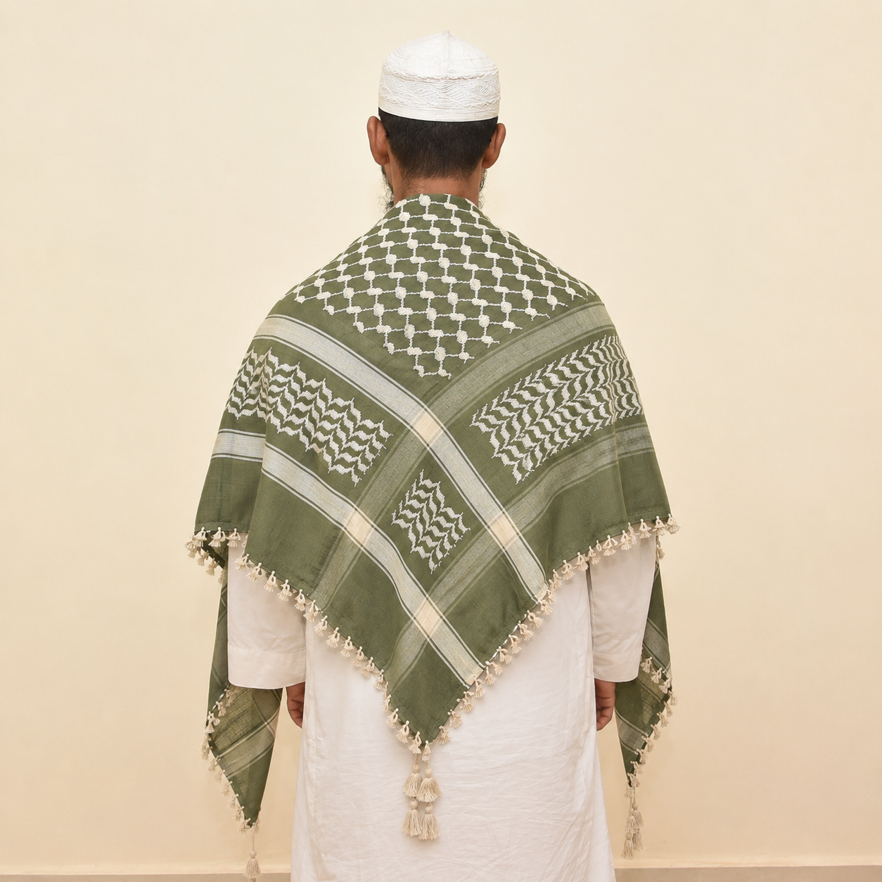 Kufiya/Keffiyeh Olive Green 100% Cotton