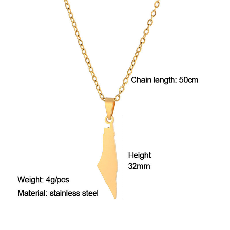 Palestine Necklace Gold/Silver + Palestine Bracelet Gold/Silver Combi Deal