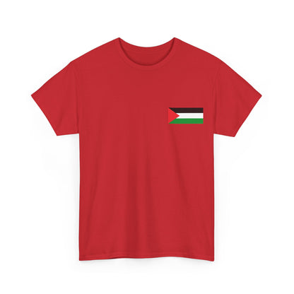 Free Palestine Watermelon (Rückendruck) T-Shirt aus schwerer Baumwolle