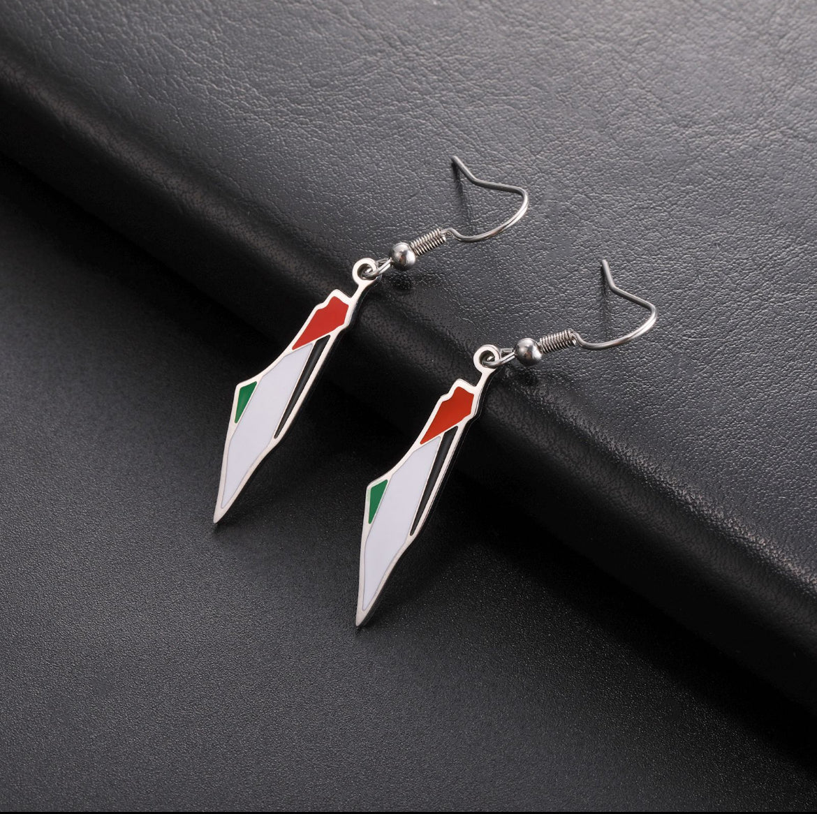 Orecchini con bandiera palestinese, collana palestinese, gemelli, regalo palestinese, orecchini pendenti - Italia Orecchini con bandiera palestinese, collana palestinese, gemelli, regalo palestinese, orecchini pendenti - Italia