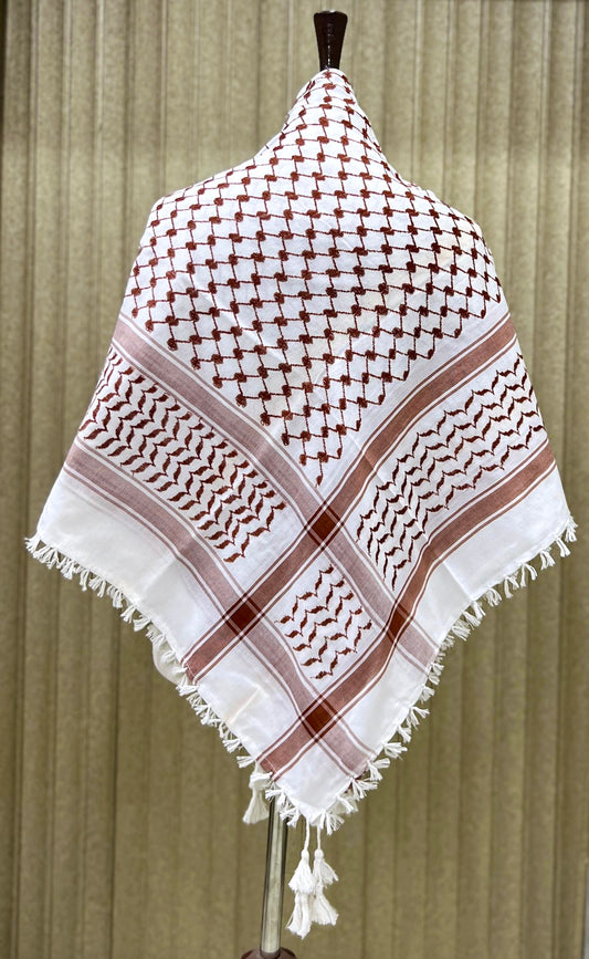 Kufiya/Keffiyeh Royal Brown 100% Katoen