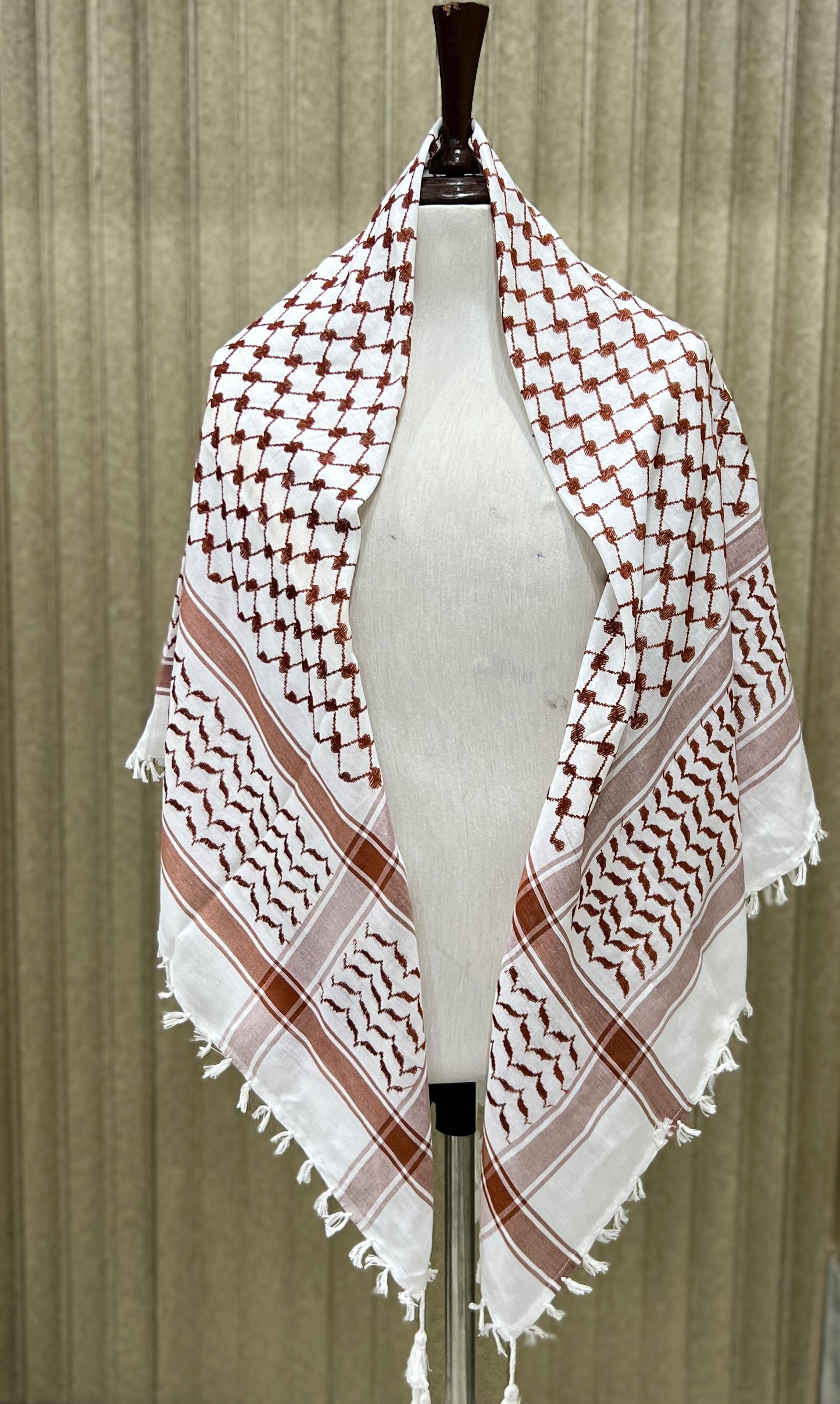 Kufiya/Keffiyeh Royal Brown 100% Katoen
