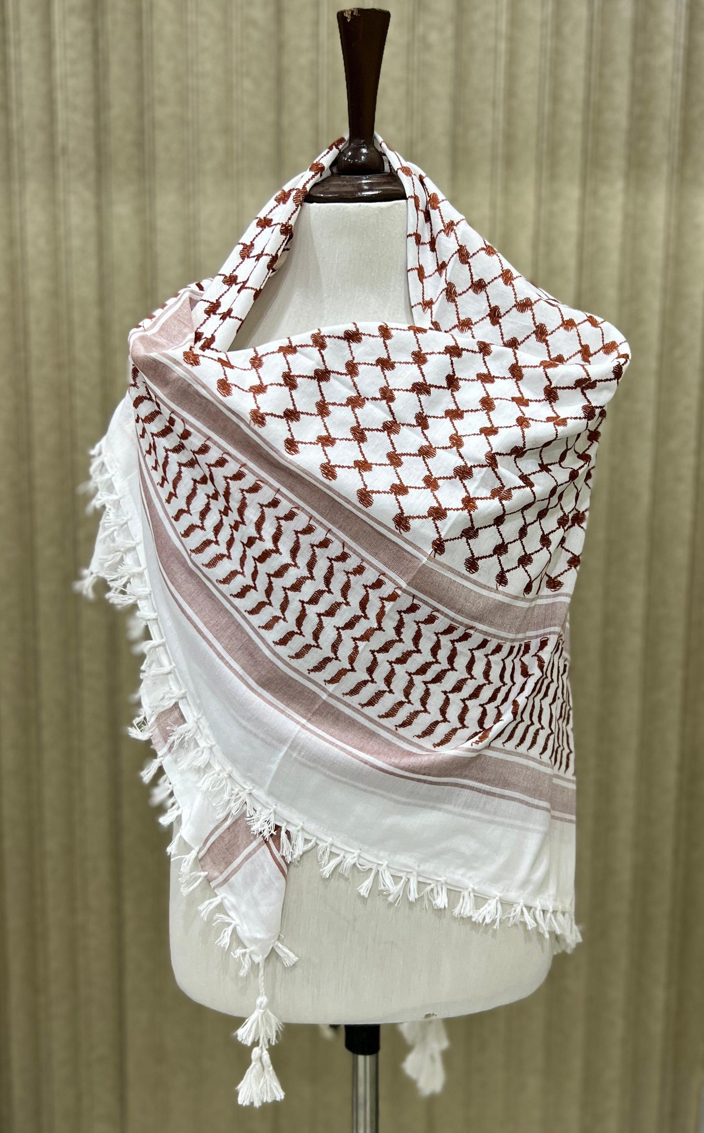 Kufiya/Keffiyeh Royal Brown 100% Katoen