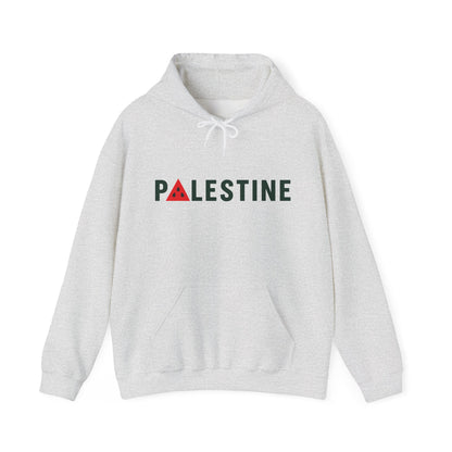 Palestine Watermelon Hoodie in Ash, voorkant met print
