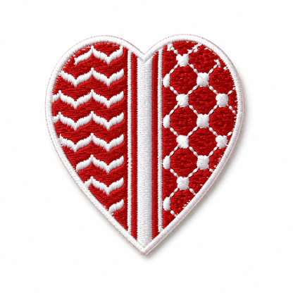 Keffiyeh Parche Corazón Negro/Blanco