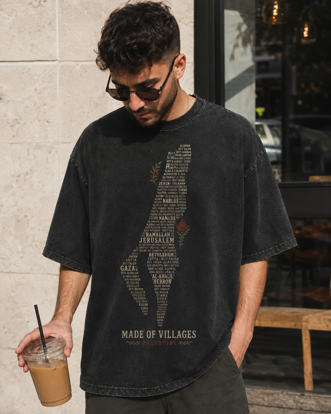 Villages of Palestine Oversized Tee
