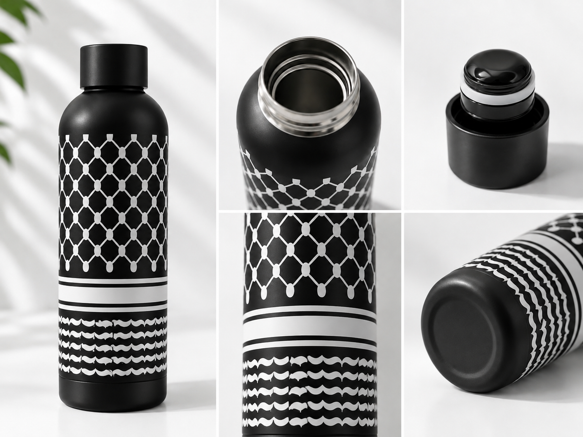 Thermosfles Keffiyeh Print Zwart