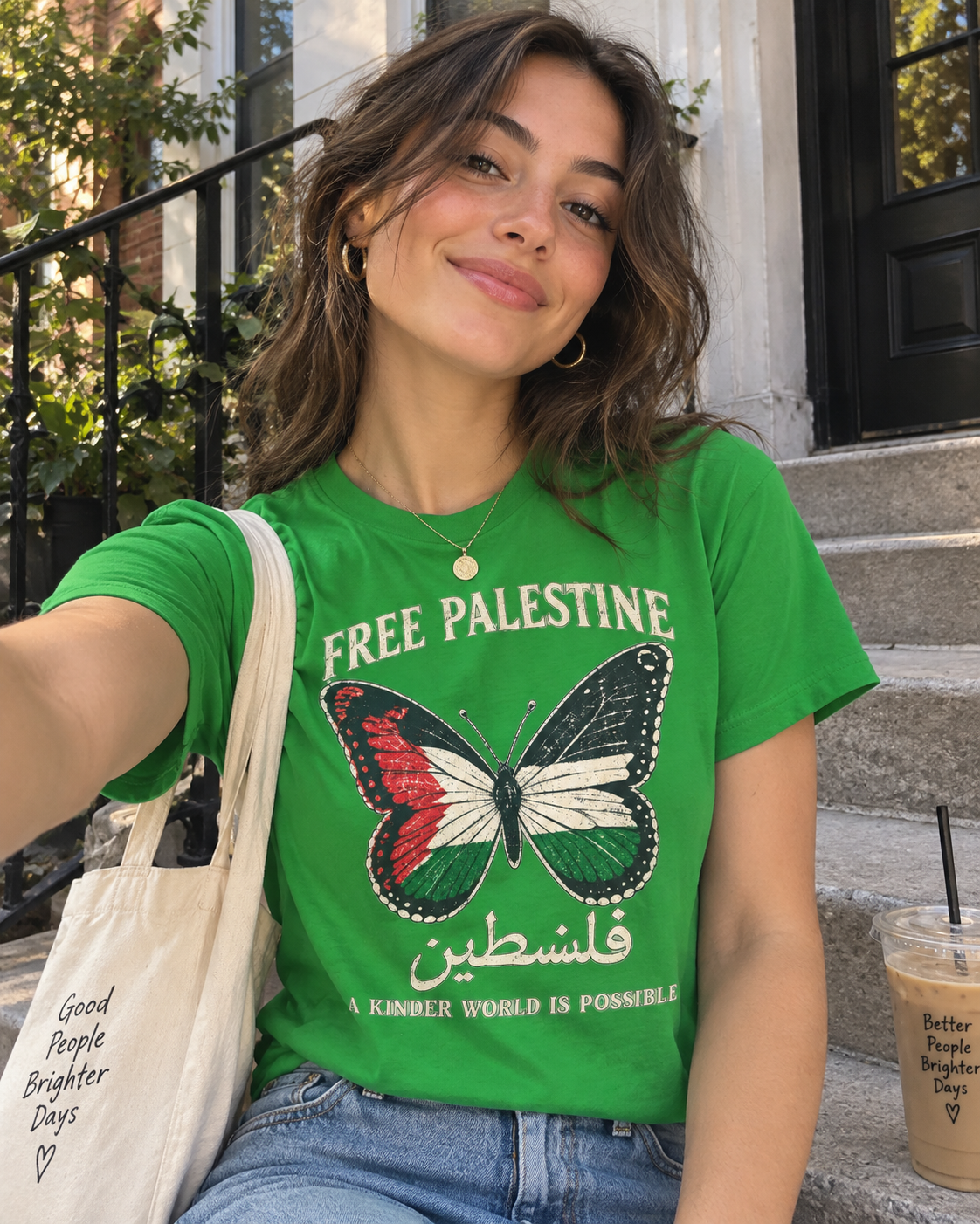 Free Palestine Butterfly Tee