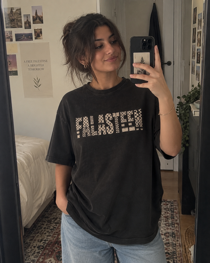 Falasteen Keffiyeh Washed Oversized Tee