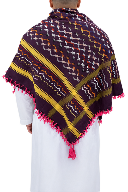 Kufiya/Keffiyeh Purple Rainbow