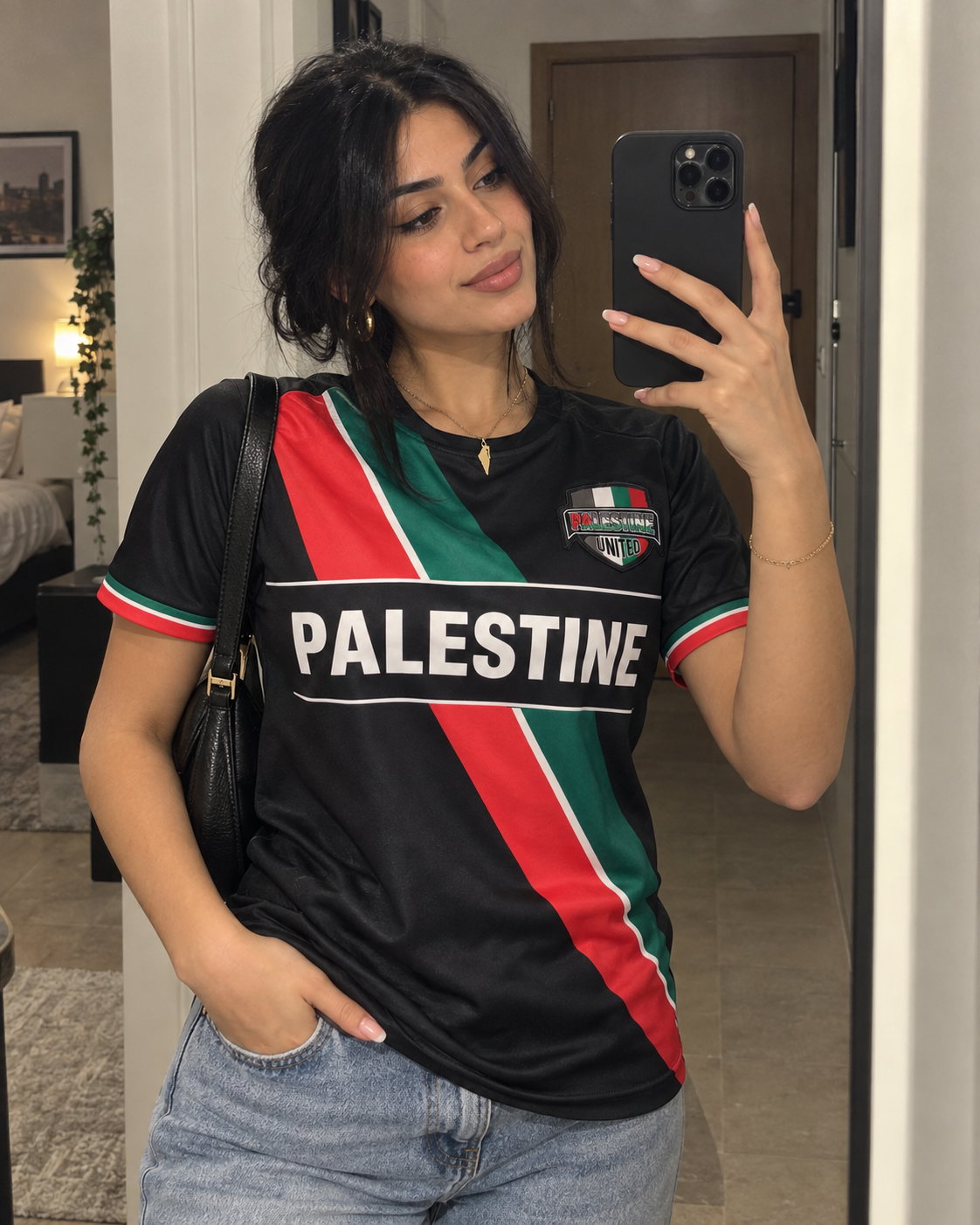 Camiseta Palestina United United We Stand Negro
