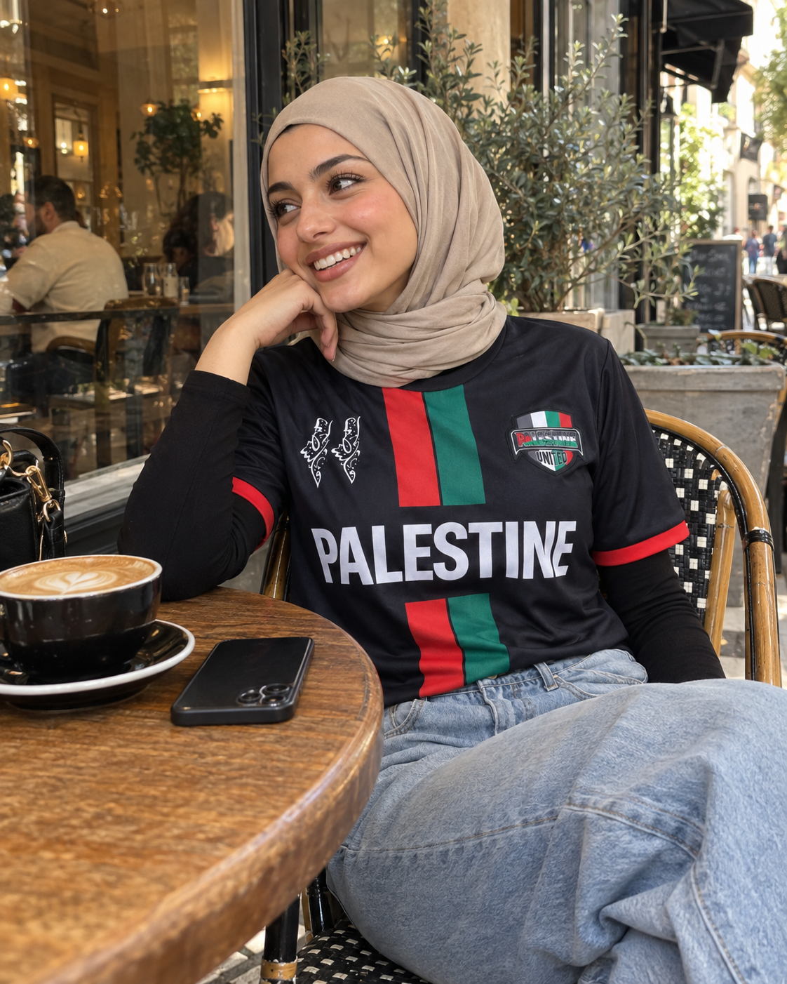 Palestine United Football T-shirt Black