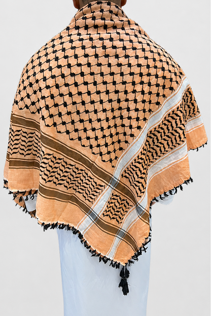 Kufiya/Keffiyeh Pêche 100% Coton