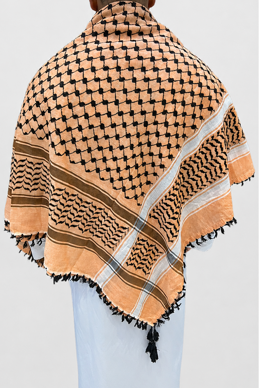 Kufiya/Keffiyeh Peach Katoen