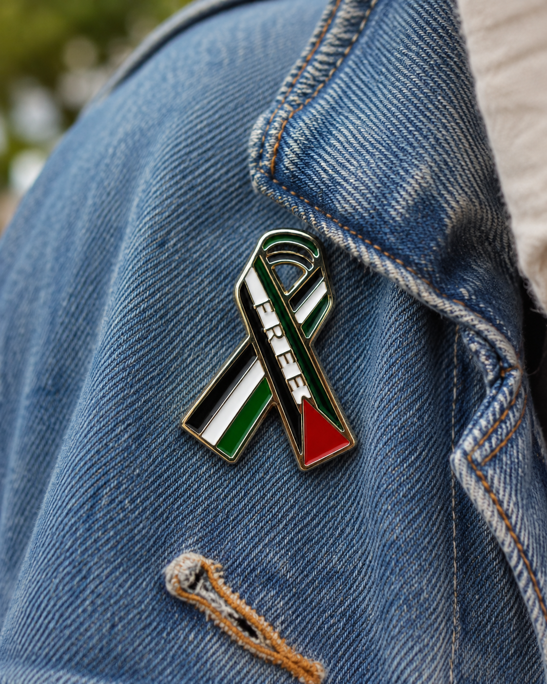 Free Palestine Ribbon Badge