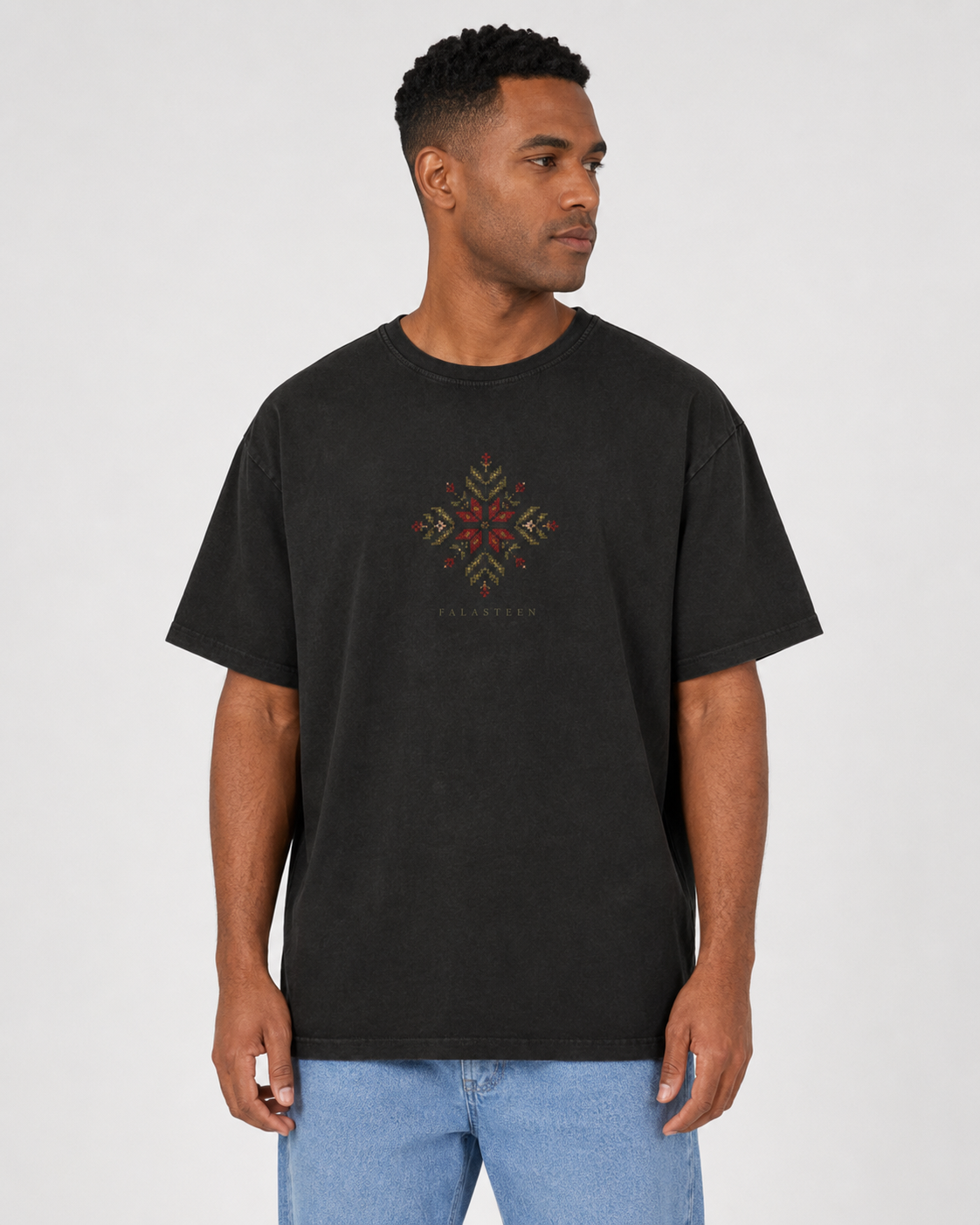 Falasteen Tatreez Bloom Oversized Tee