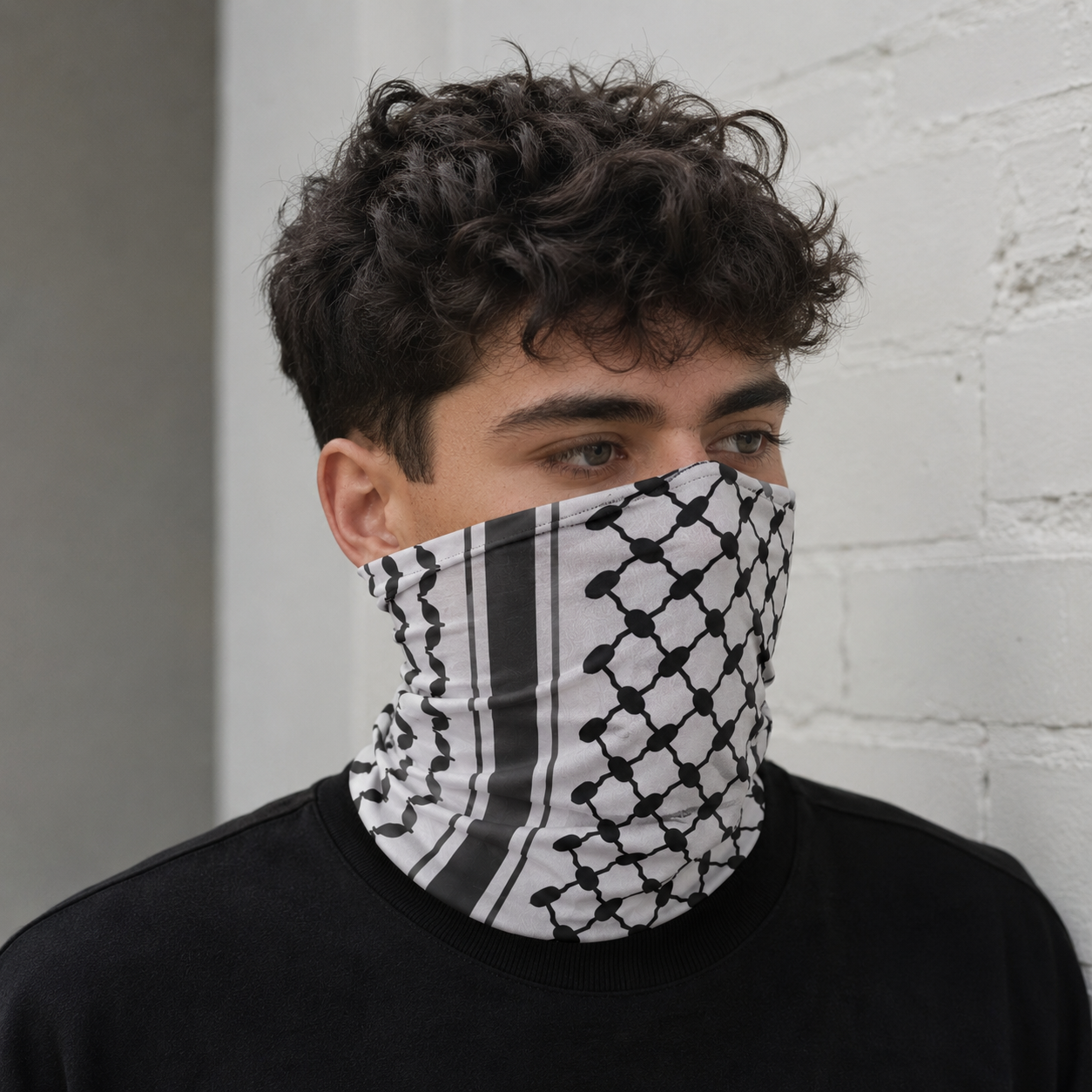 Zwarte Keffiyeh Bandana / Halsverwarmer