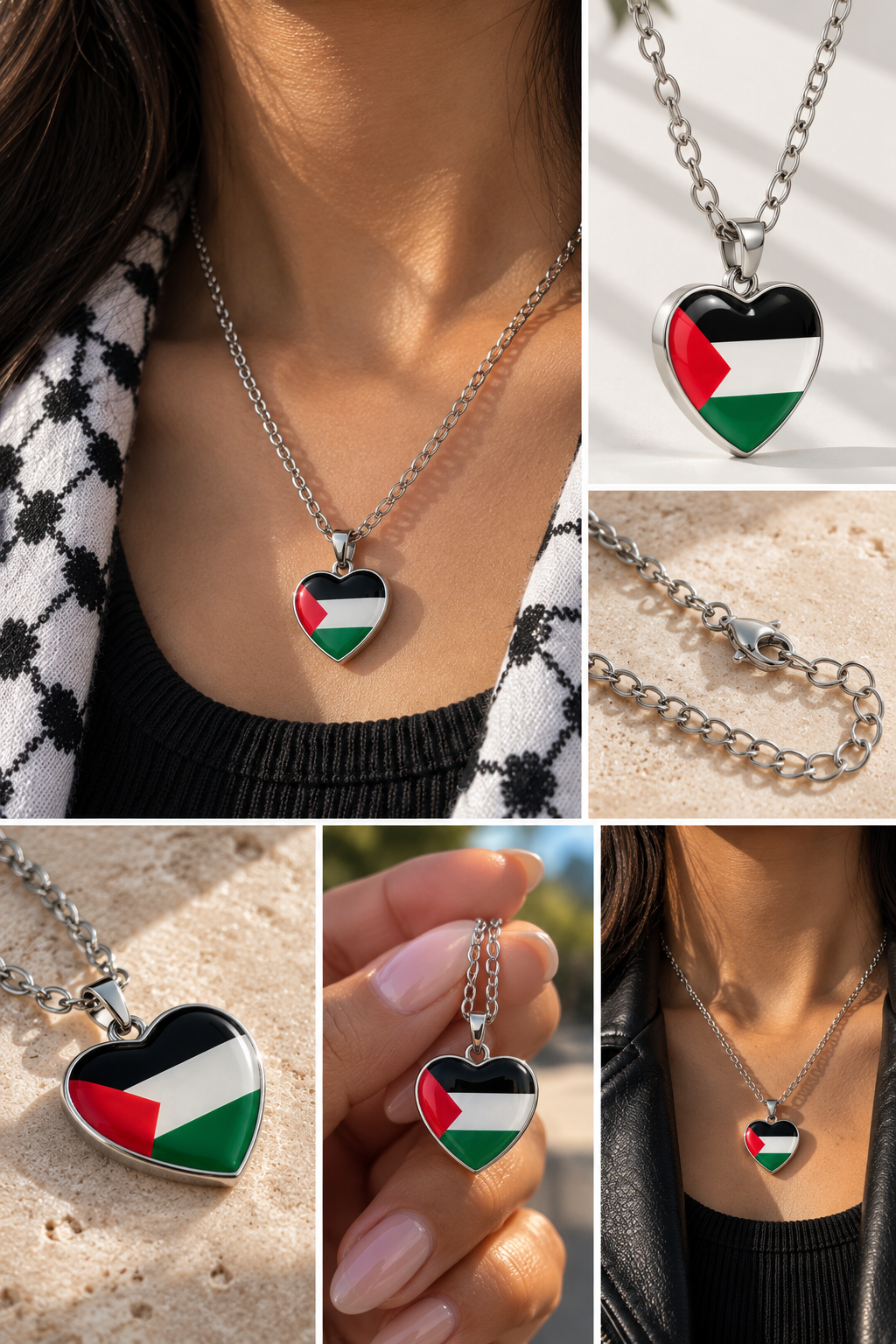 Palestinian Heart Necklace