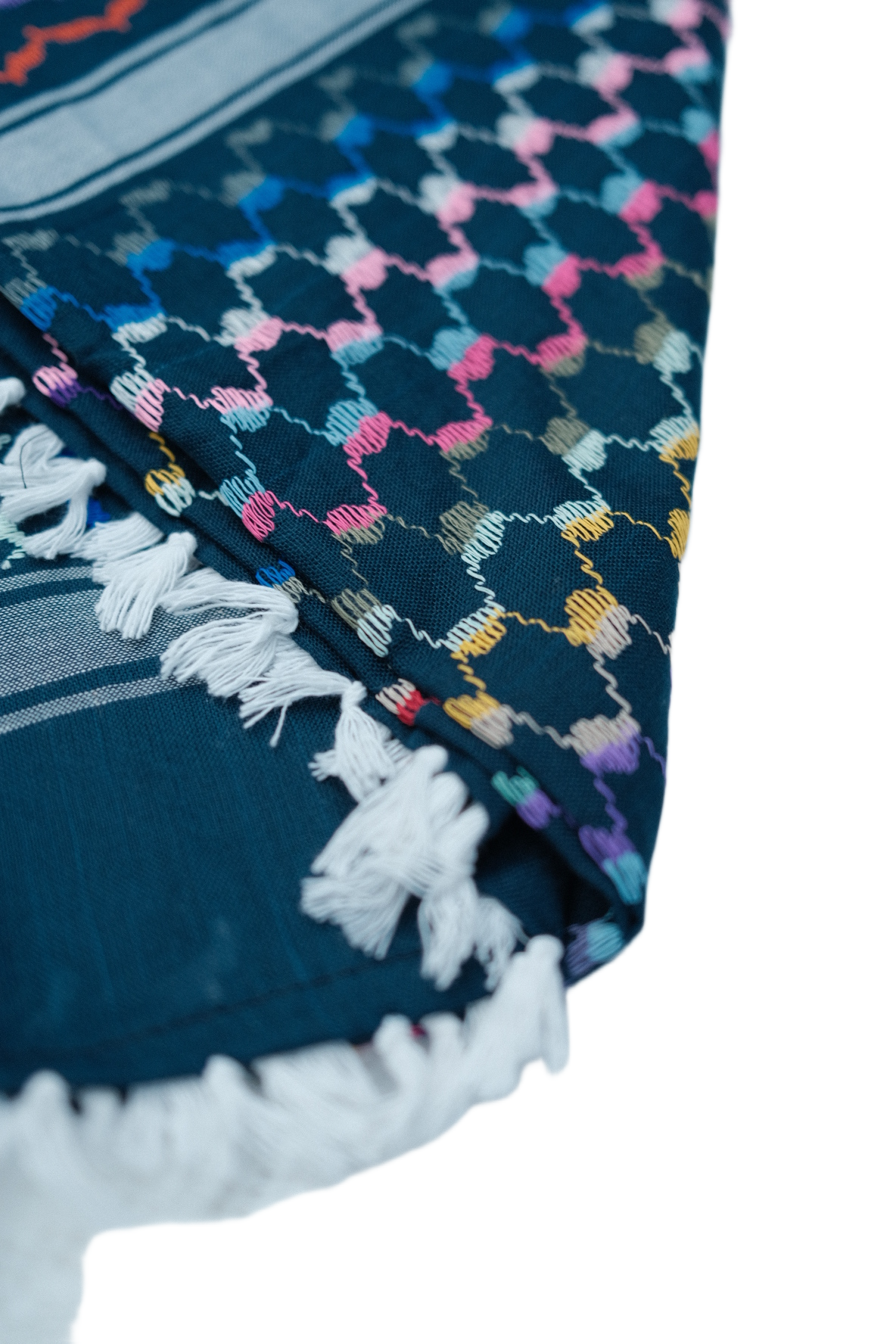 Kufiya/Keffiyeh Arco-íris Azul 100% Algodão