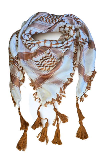 Kufiya/Keffiyeh bronce con flecos bronce Algodón