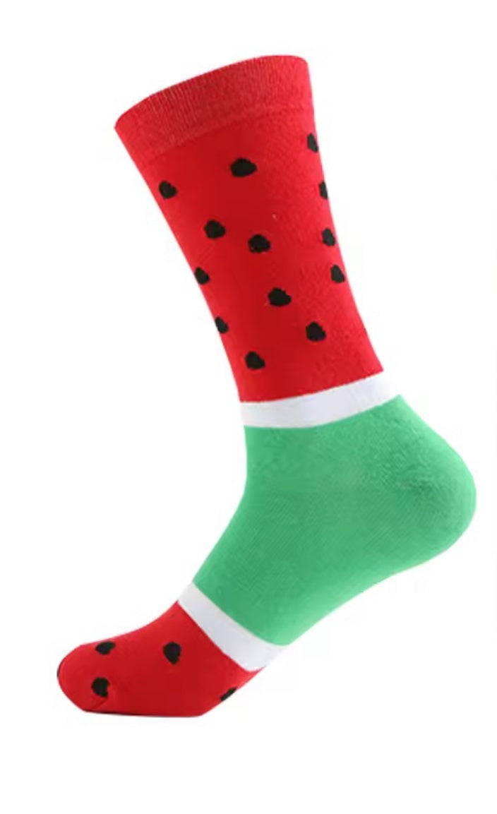 Meias de melancia Palestina Vermelho/Verde