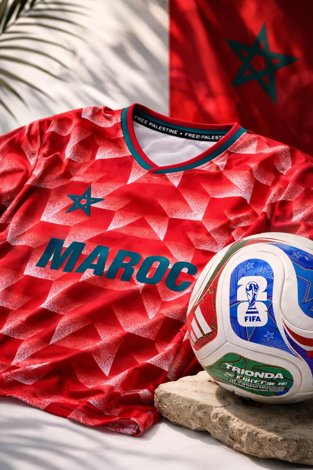 Palestina x Marocco Retro Voetbal T-shirt