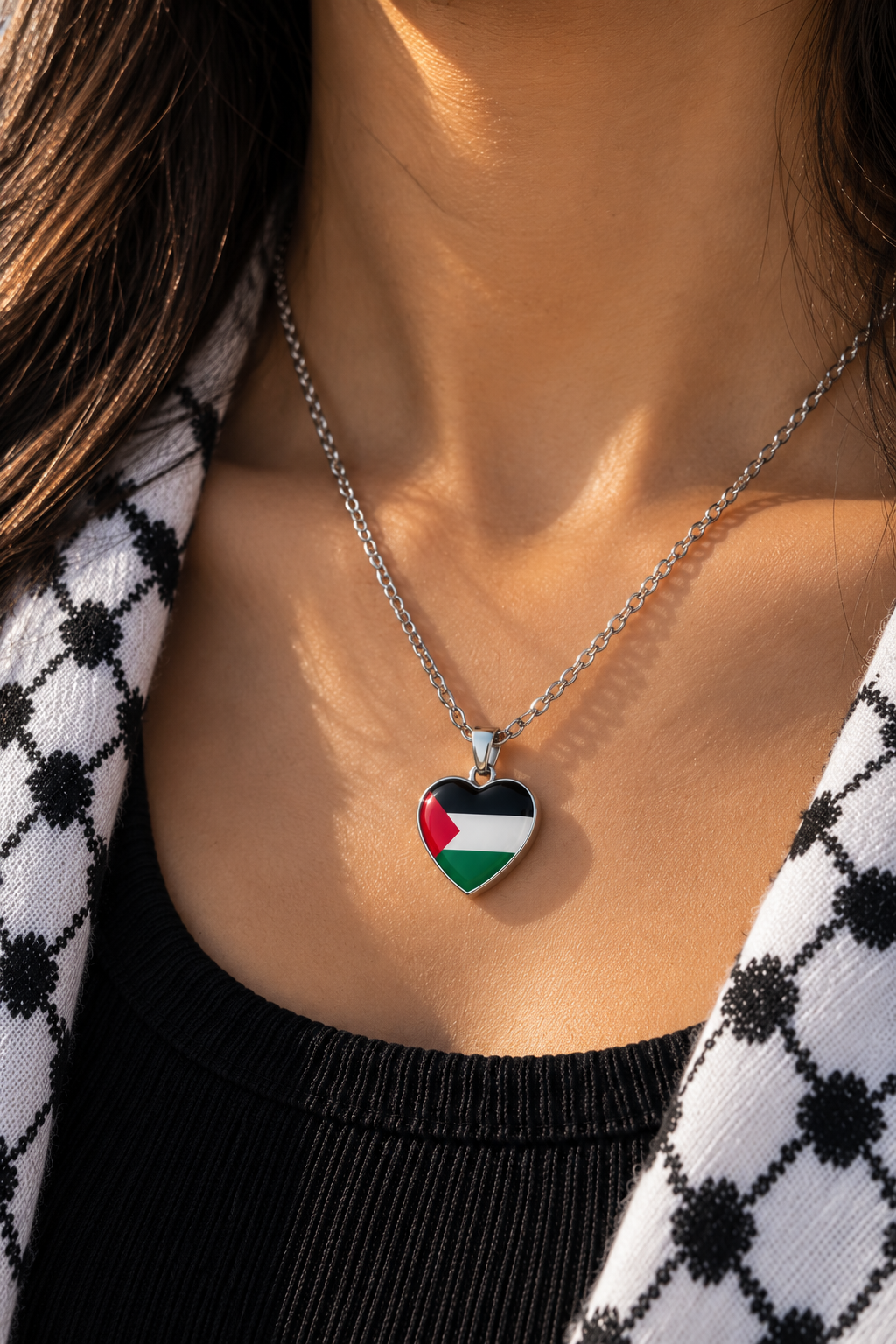 Palestinian Heart Necklace
