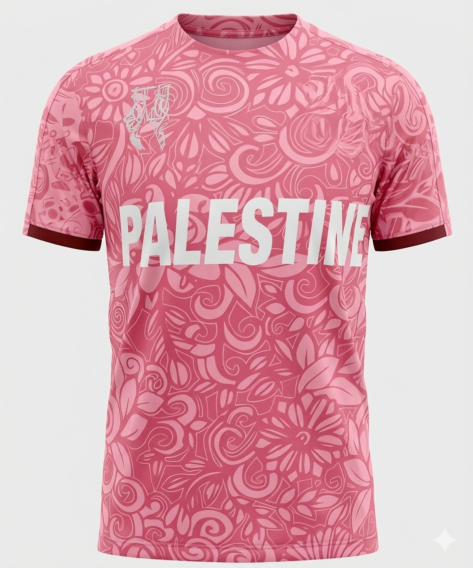 Palestine Football T-shirt Pink