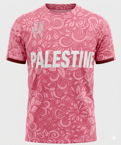 Palestine Football T-shirt Pink