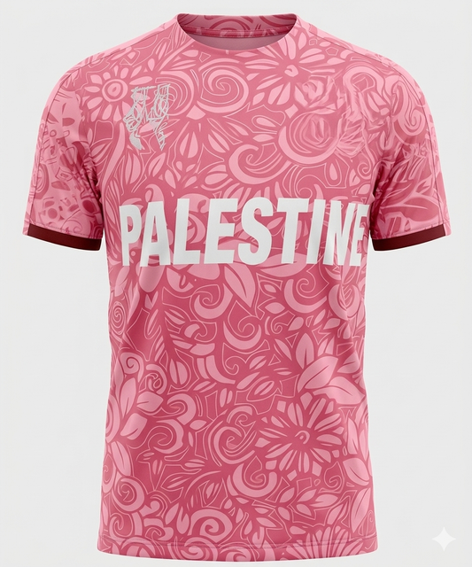 T-shirt da calcio Palestina Rosa