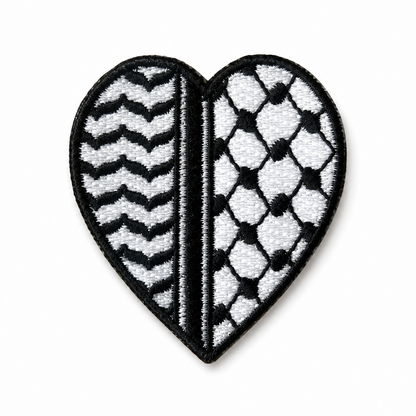 Keffiyeh Hjertepatch Sort/Hvid